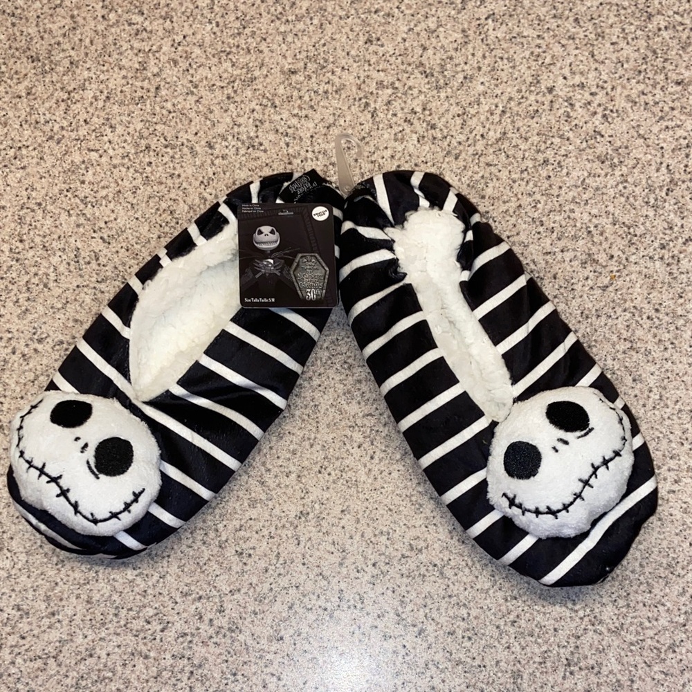 Disney Jack Skellington Nightmare Before Christmas Striped Slippers